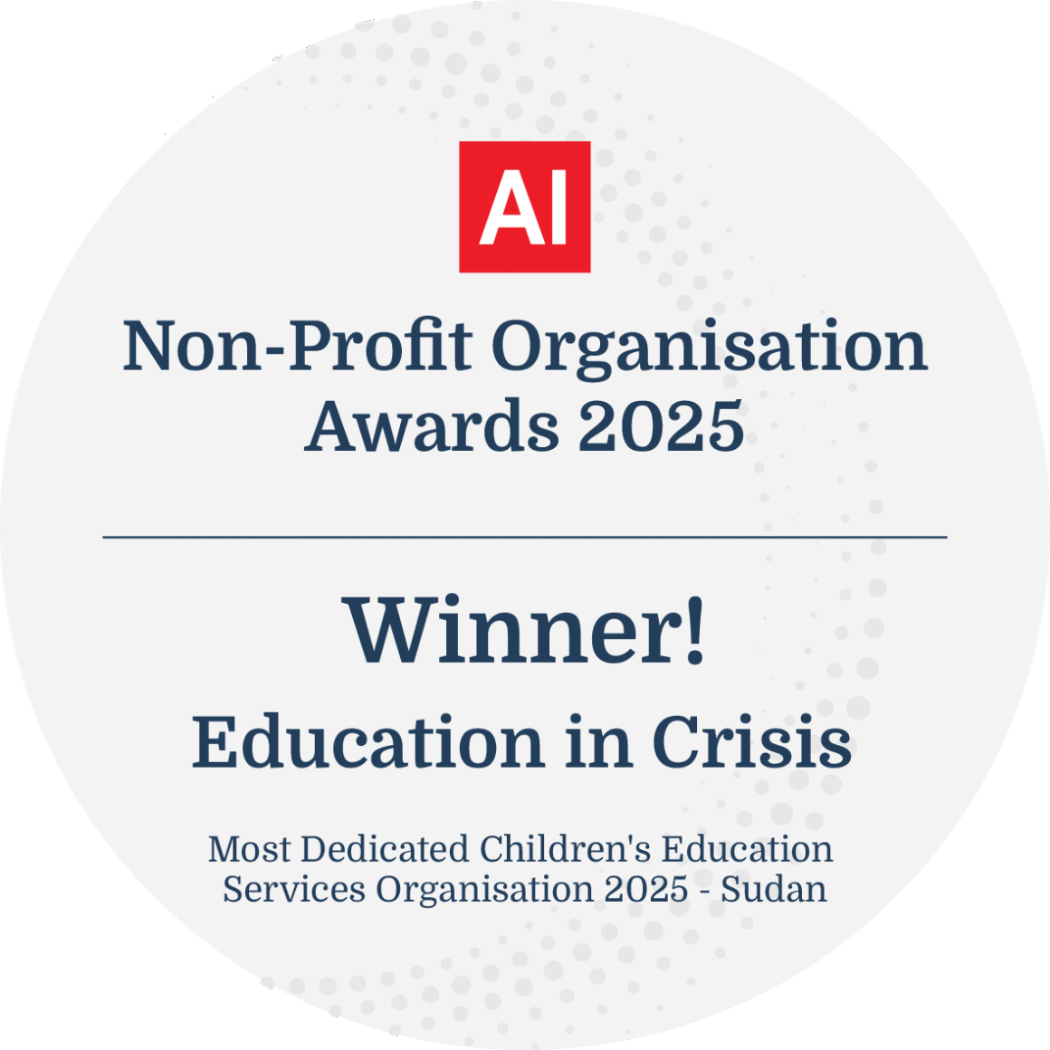 Education in Crisis Honored with International Recognition for Dedication to Children’s Education in Sudan
